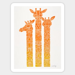 Giraffes Orange Ombre Sticker